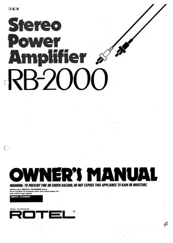 Rotel 2000 amplifier owners - rb-2000,