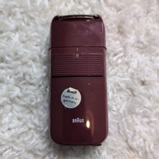 1970s Braun Electric Razor Shaver 5666 Burgundy Made in West Germany Vintage