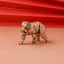 Brass bear statue ornament - brass,