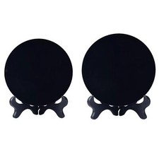 Obsidian circle disc - obsidian, scrying