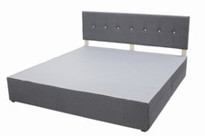 Modern Divan Bed Base with Crystal Headboard 4ft6 Double 5ft King 6ft Bed Frame