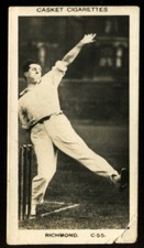 Tobacco Card, Pattreiouex,Casket Cigarettes,FAMOUS CRICKETERS,1925,Richmond,#C55