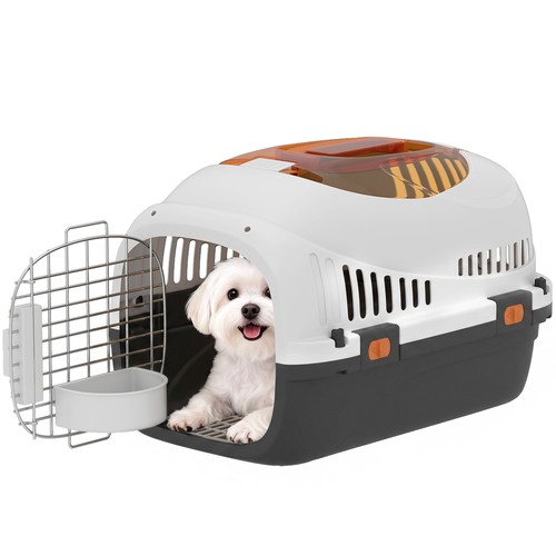 Pawhut plastic pet carrier - plastic,