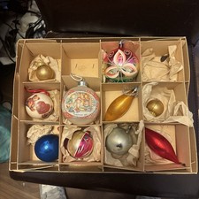 12 x vintage christmas tree baubles Bundle Mixed Sizes