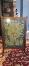 large Oak Framed Tapestry Fire Screen