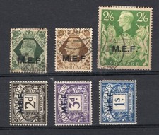 BRITISH M.E.F., 6 OLD DIFFERENT STAMPS, VF