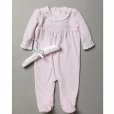 Baby girls pretty pink velour - baby,