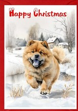 Chow Chow Dog Christmas Card