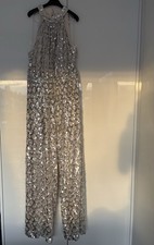 Lipsy Silver Sequin Jumpsuit