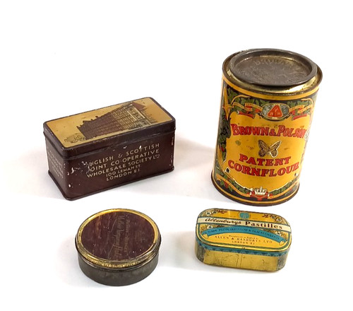 Vintage empty metal - vintage, tins
