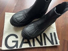 GANNI Outdoor Chelsea Boots Size EU 39 Worn Once Black Water Repellent Upper