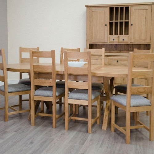 Solid oak oval - oval, cross