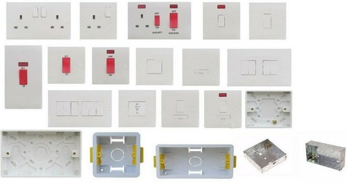 White plug socket switch - white,