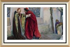 Old 1929 Lithograph Medieval PreRaphaelite Art EDWIN ABBEY Print O MISTRESS MINE