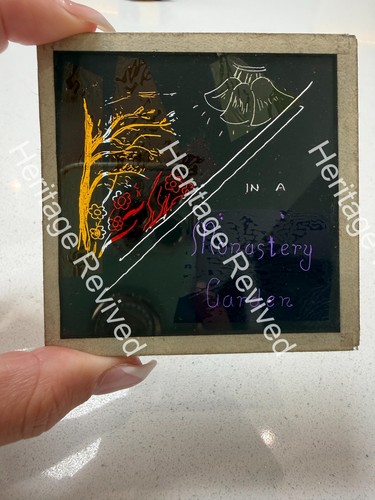 Antique glass painted - glass,