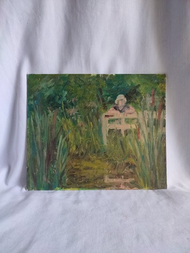 Vintage painting oil board - painting,