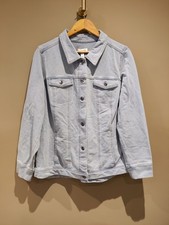 QVC Denim & Co. Comfy Denim Style Jacket with Collar Blue Size 2XL RRP £49