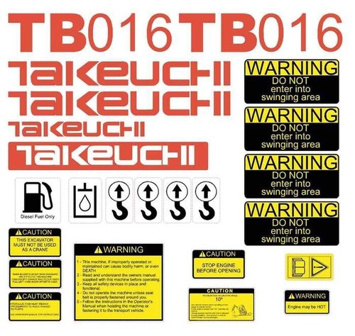 Decal sticker set takeuchi - sticker,