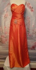 Romantica Collections Orange Strapless Evening Gown Size 14 Elegant Prom Dress