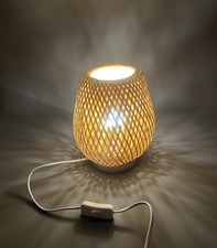 Bamboo Bedside Table Lamp Handmade Wooden Night Light Decoration Office Home