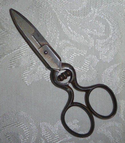 Vintage button hole scissor - button,