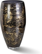 Black Glass Floor Vase 38cm
