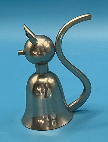 Vintage silver toned metal - vintage, cat