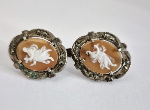 Antique vintage cameo - vintage, enamel