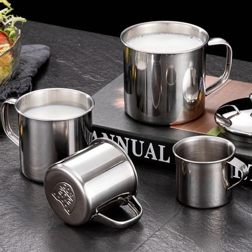 Stainless steel camping mug - stainless,