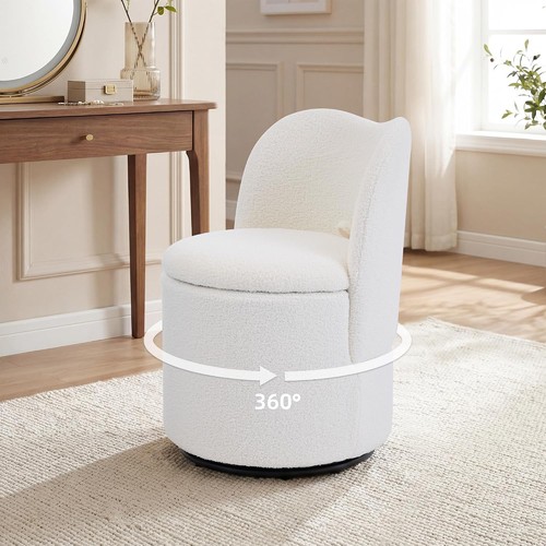 Upholstered swivel vanity - upholstered,