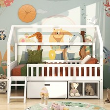 Kids Wood Cabin Bed Mid