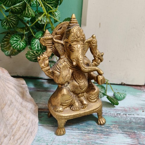 Brass ganesh hindu statue - ganesh,