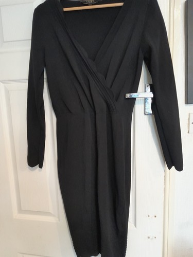 Lipsy black longsleeve scallop - black,
