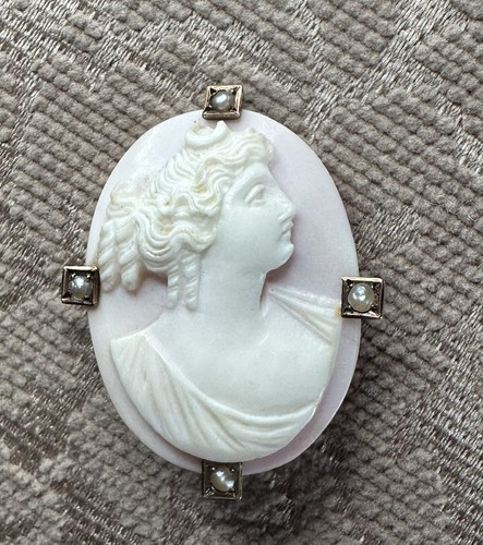 Antique cameo brooch - antique,