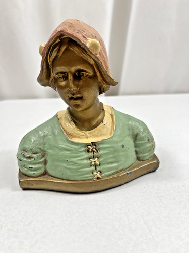 Vtg spelter dutch lady - dutch, bust