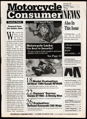 April 1994 motorcycle consumer - april,