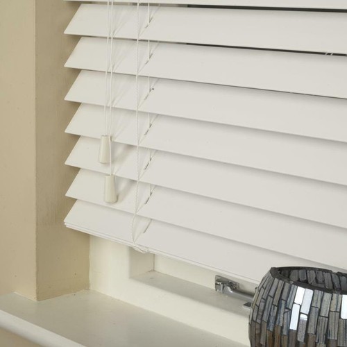 White faux wood 50mm - white,