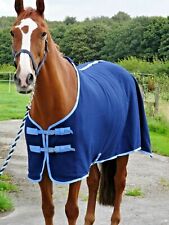 Stunning Navy show cover / travel fleece cooler stable pony horse rugs 4'9-7'0"
