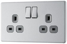 GoodHome Brushed Steel Double