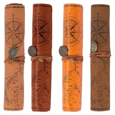 4 Pieces Leather Pencil Case