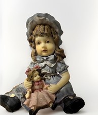 Regency Fine Arts Victoriana Girl with Doll Figurine 1999 Hand Painted Vintage