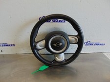 BMW Mini Steering Wheel R56 06-10 Airbag Black Silver YT57PZV Badge