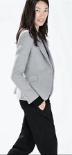 Zara Grey Women’s Stretch Un-lined Ponte Blazer Size XL Excellent Condition