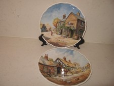 2 x VILLAGE LIFE   PLATES  -   PENNY WISE & PRIDE & PATIENCE -  ROYAL DOULTON