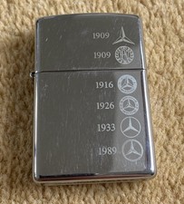 Rare 2002 Mercedes-Benz Zippo Lighter Logo Evolution 1909–1989 Chrome Finish