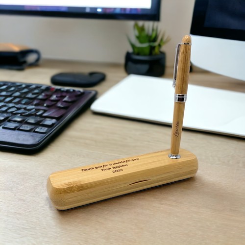 Personalised bamboo pen - bamboo, &