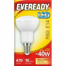 3 x 6.2W = 40W LED R50 E14 SES Reflector Light Bulb Warm White Eveready 470LM