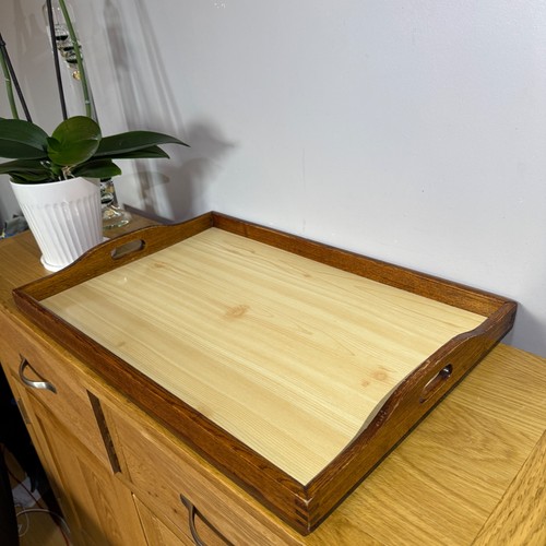 Vintage solid oak tray large - vintage,