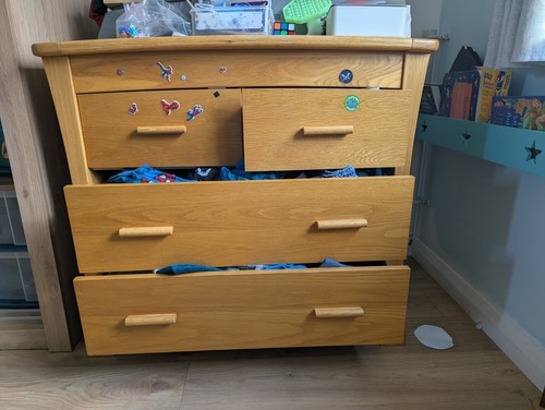 Solid oak wood baby cot - oak, bed