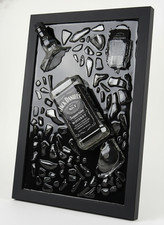 Framed Jack Daniels Bottle Art